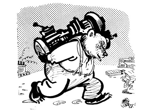 Ілюстрація М. Литвина до байки Миколи Карпова «Запасливий Ведмідь»